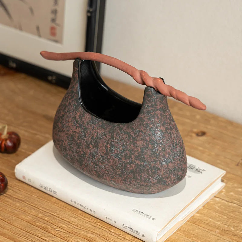 Afralia™ Ceramic Vase Fruit Platter Basket Flower Home Decor Storage Container