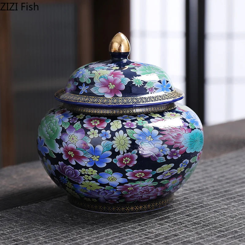 Afralia™ Porcelain Tea Canister: Sealed Ceramic Tea Caddy for Storage and Decoration