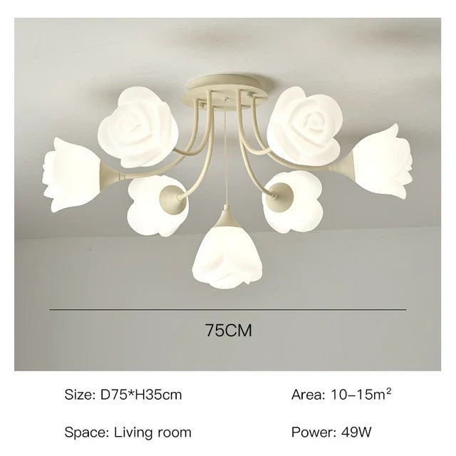 Afralia™ White Flower Ceiling Light: Modern, Chic, Ideal for Living Room, Bedroom, Dining Room