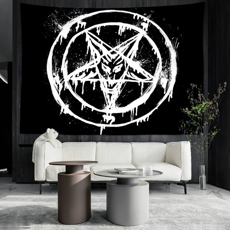 Afralia™ Pentagram Psychedelic Tapestry Wall Hanging for Home Decor