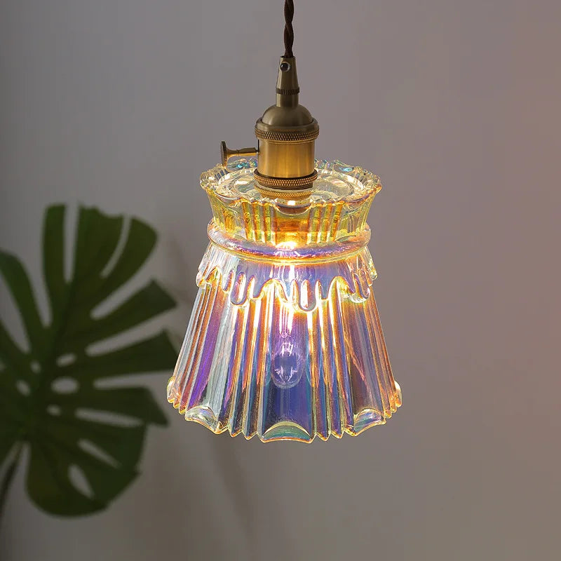 Afralia™ Glass LED Pendant Lamps - Colorful Nordic Hanging Light Fixtures