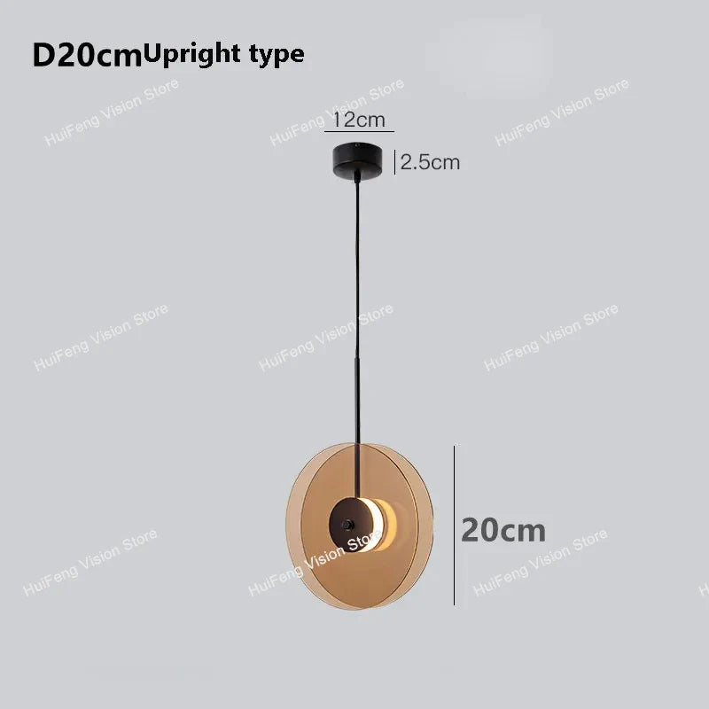 Afralia™ Nordic Glass Disc LED Pendant Lights for Bedroom, Dining, and Indoor Lighting