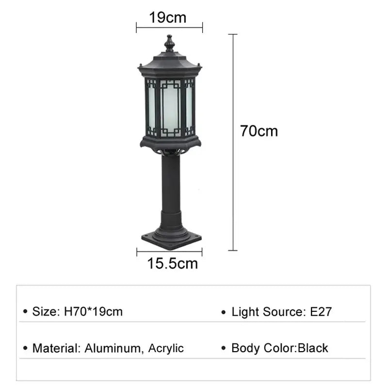 Afralia™ Vintage E27 Outdoor Garden Lamp Aluminum Waterproof Retro Style