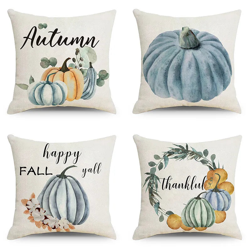 Afralia™ Pumpkin Cushion Cover 18x18 Inches Modern Linen Pillowcase for Sofa