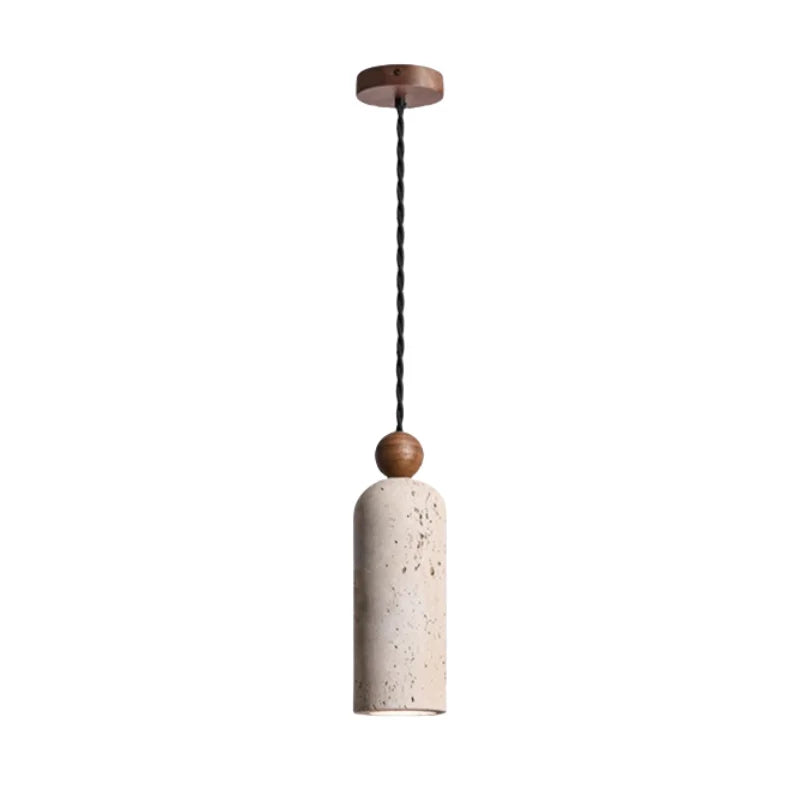 Afralia™ Wabi Sabi LED Pendant Lamps Yellow Travertine Hanging Light for Home Decor