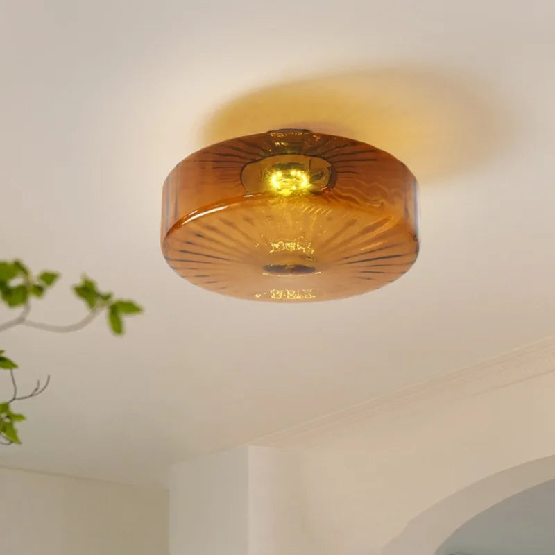 Afralia™ Ripple Glass Ceiling Light for Home Decor