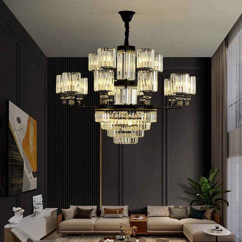 Afralia™ Crystal Chandelier Light: Luxury Living Room Dining Bedroom Airy Elegance