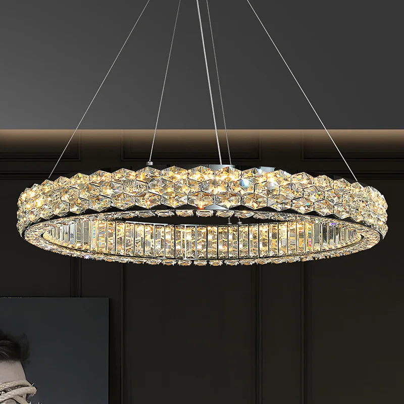 Afralia™ Crystal Ceiling Chandelier for Modern Living & Dining Rooms