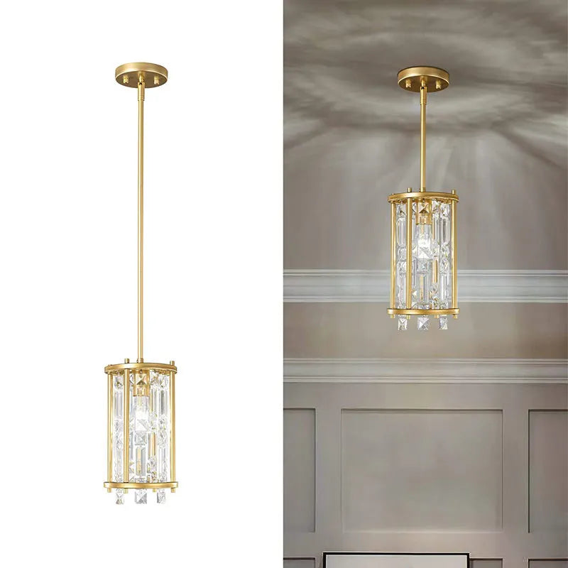 Afralia™ Modern K9 Crystal Chandelier Ceiling Hanging Lamp for Living Room Bedroom