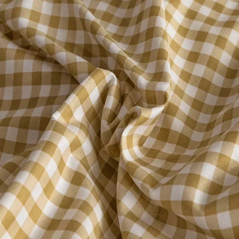 Afralia™ Japanese Grid Print Bedding Set for All Seasons, Queen/King Size Quilt Cover