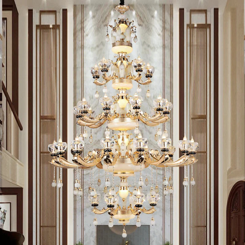 Afralia™ Luxe Crystal Chandelier for Bedroom, Living Room, and Dining Room