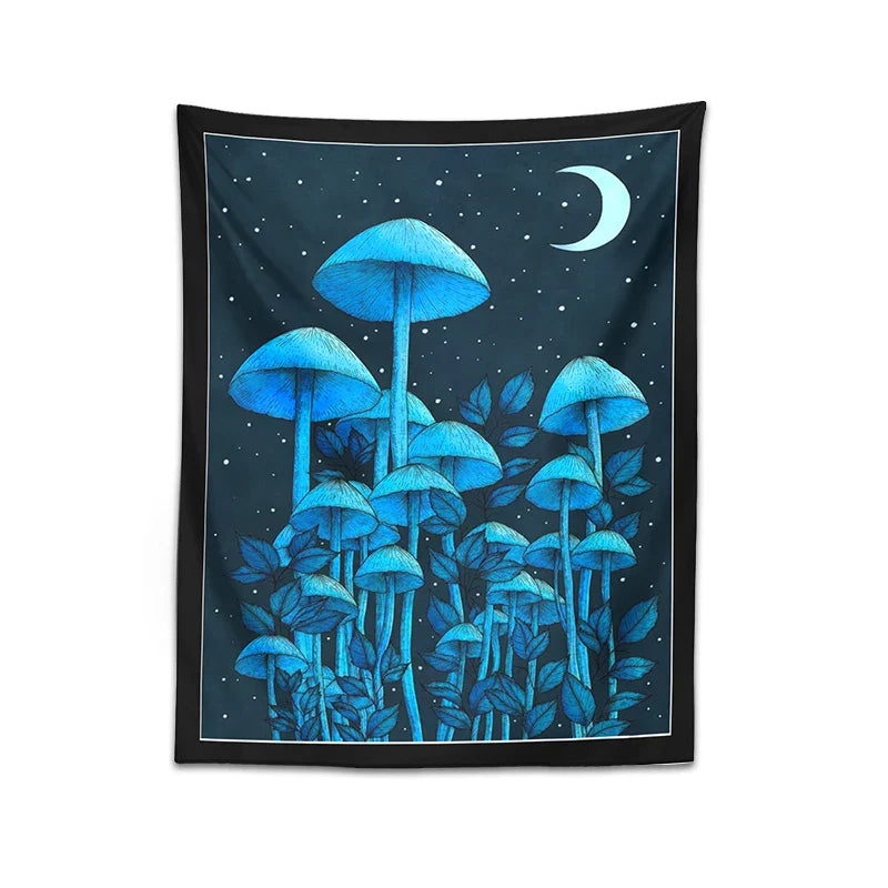 Moon Mushroom Afralia™ Tapestry Psychedelic Forest Wall Tapestries - Bohemian Room Decor