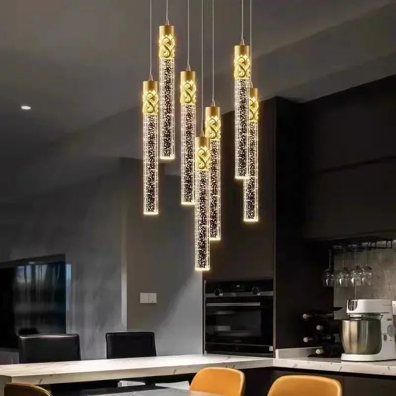 Afralia™ LED Crystal Chandelier for Home Decoration & Lighting in Living Room, Bedroom, Hotel & Bar