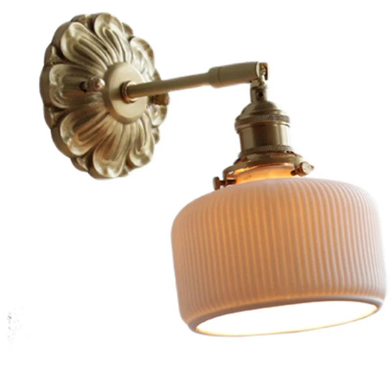 Afralia™ White Ceramic LED Wall Light for Living Room Bedroom Bathroom Nordic Design
