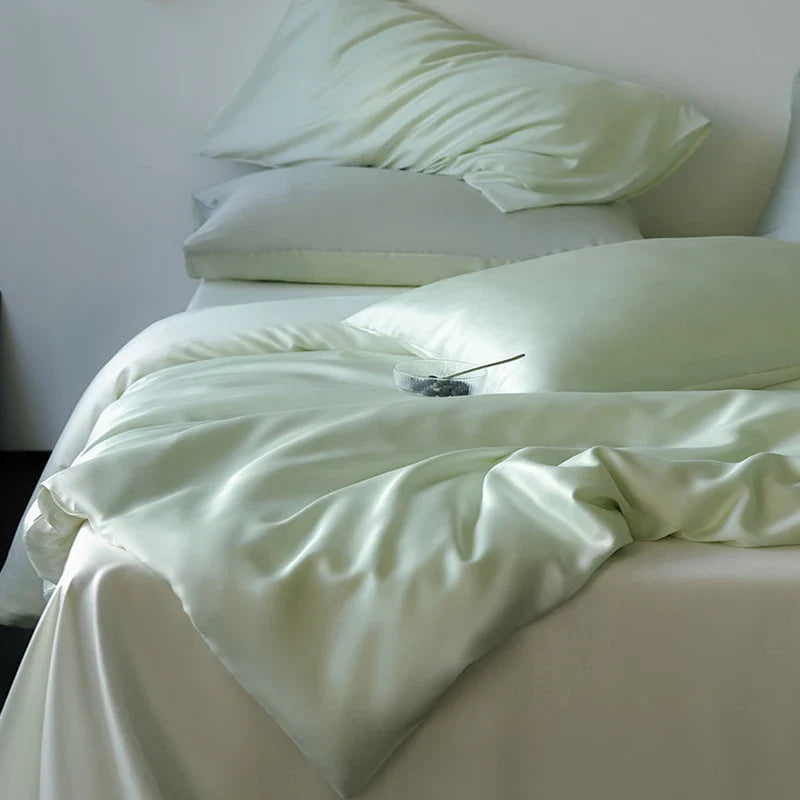 Afralia™ Silk Comforter Set: Super Soft Cooling Bedding in Solid Colors