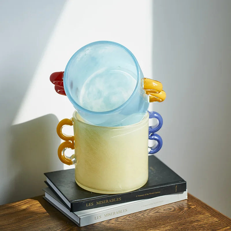 Afralia™ Handcrafted Colorful Glass Vase Straight-tube Hydroponics Terrarium for Home Decoration