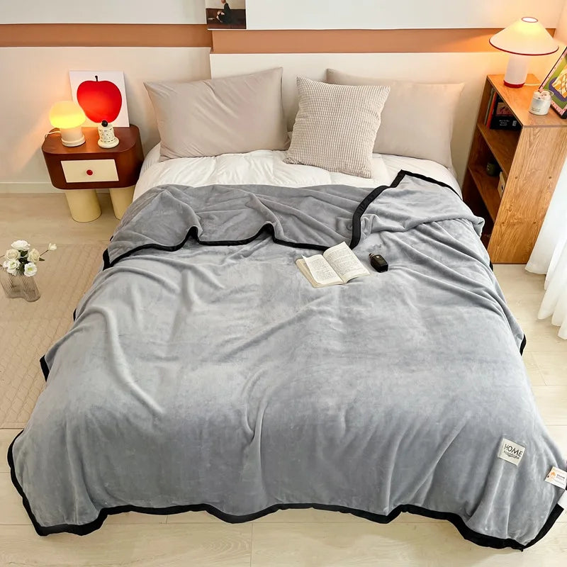 Afralia™ Milk Velvet Coral Fleece Blanket for Sofa & Bed - Warmth Throw