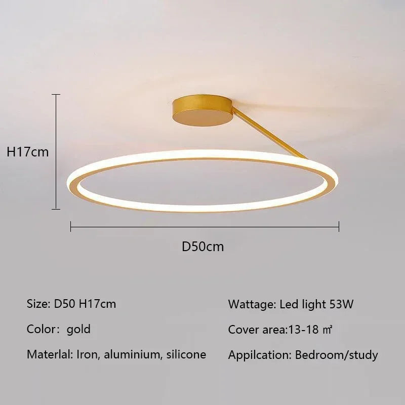Afralia™ Modern Circle LED Chandelier for Living Room Dining Bedroom Kitchen Pendant Light Fixture