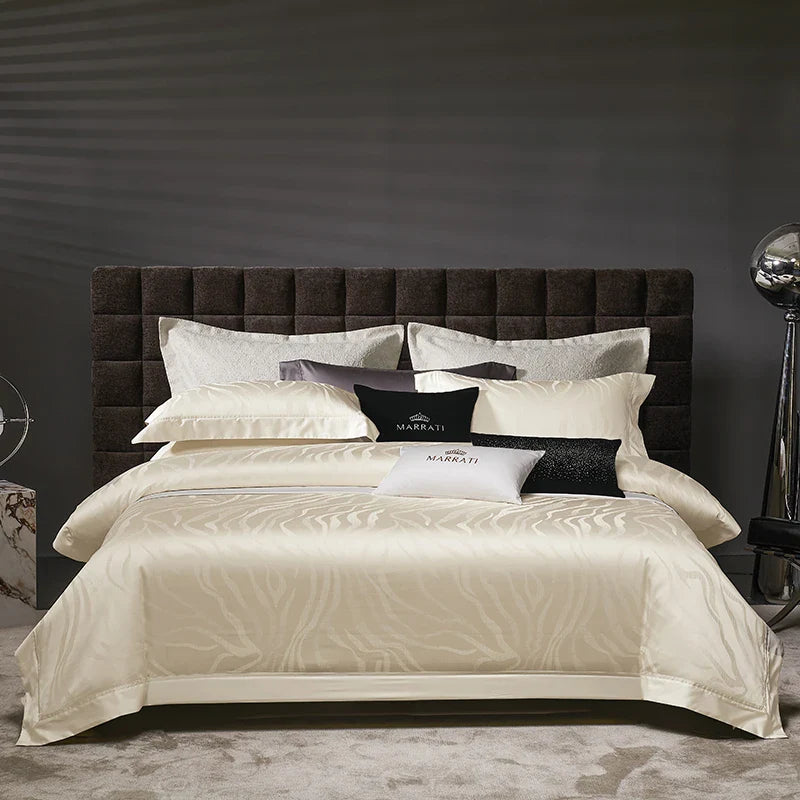 Afralia™ Luxury 1600TC Egyptian Cotton Jacquard Bedding Set - 4Pcs