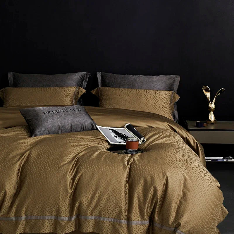 Afralia™ 100s Egyptian Cotton King Queen Bedding Set: Sheet, Pillowcase, Duvet Cover