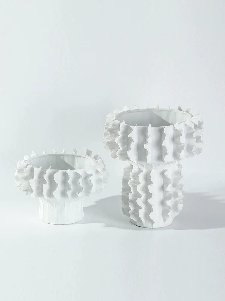 Afralia™ White Lace Ceramic Vase: Frosted Handicraft Ornament for Home Decoration