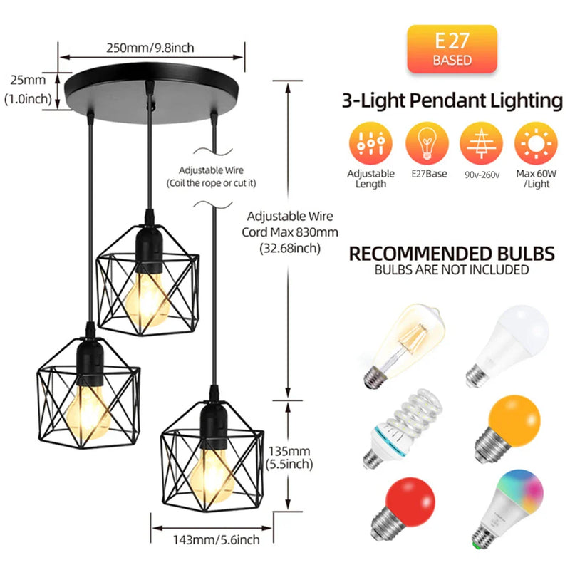 Afralia™ LED Ceiling Lamp - Modern Hanging Light Fixture for Kitchen Dining Room