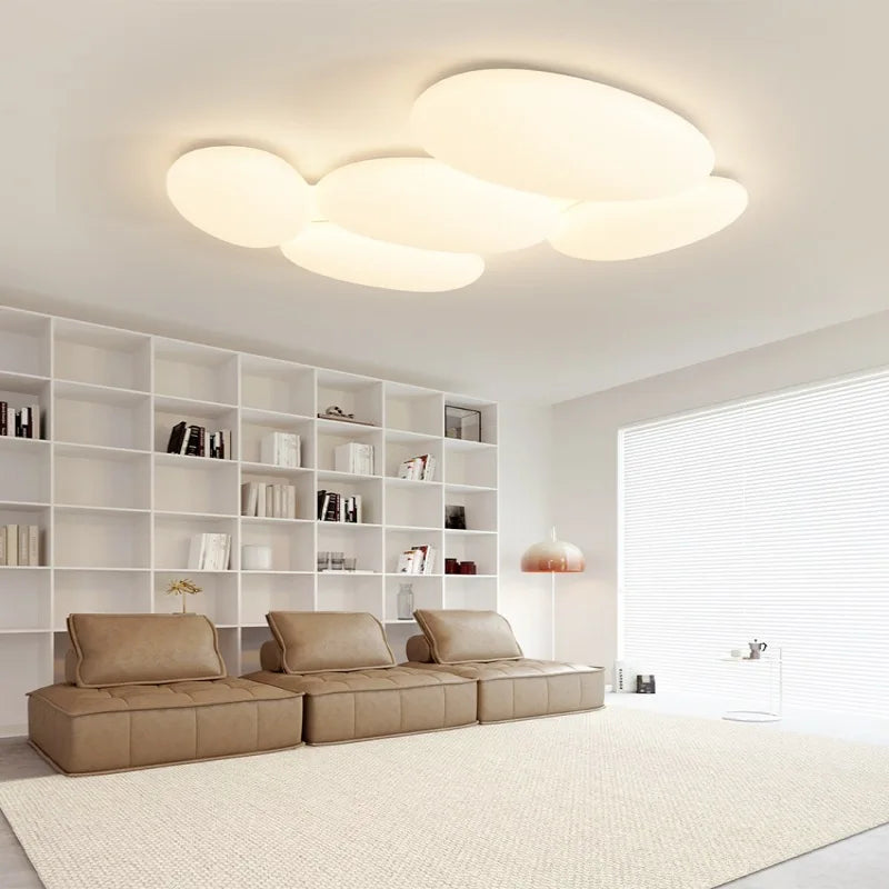 Afralia™ Nordic Cream LED Ceiling Lamp - Modern, Minimalist for Living Room, Bedroom, Restaurant