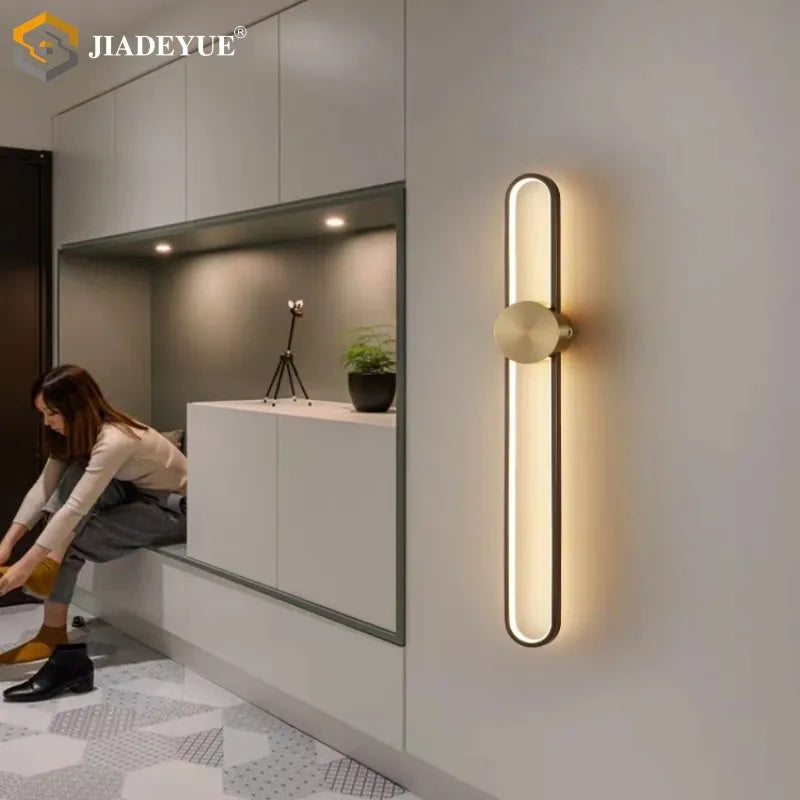 Afralia™ LED Long Wall Lamp for Living Room Bedside TV Background Wall