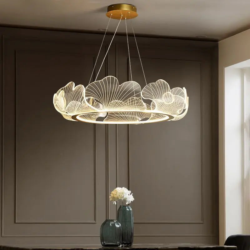 Afralia™ Ginkgo Leaf Chandelier Nordic Pendant Light for Living Dining Bedroom