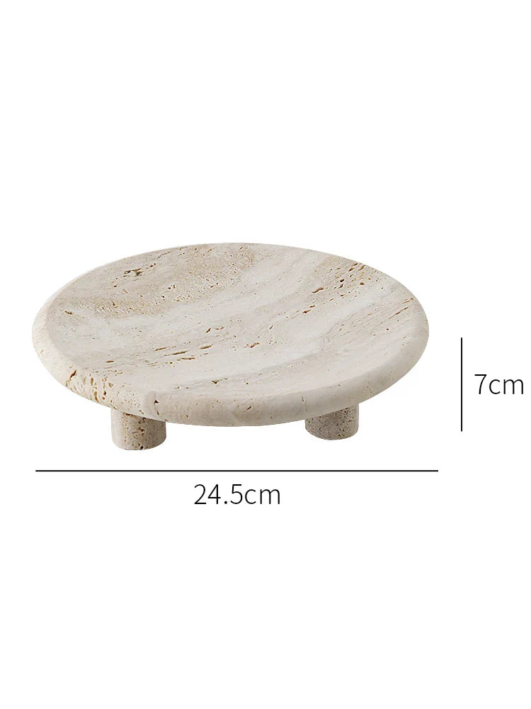 Afralia™ Marble Tray Bowl Stone Plate Vintage Decor for Jewelry & Perfume