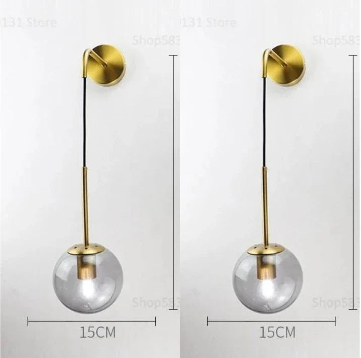 Afralia™ Glass Ball Wall Lamp - Nordic Retro LED Lighting Fixture