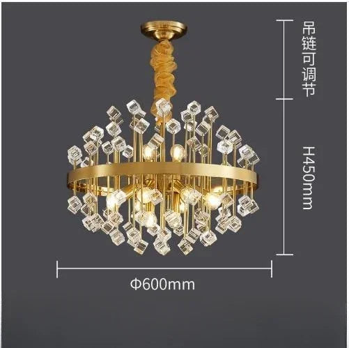 Afralia™ Luxury Glass Chandelier LED Pendant Light for Living Room, Bedroom, and Restaurant