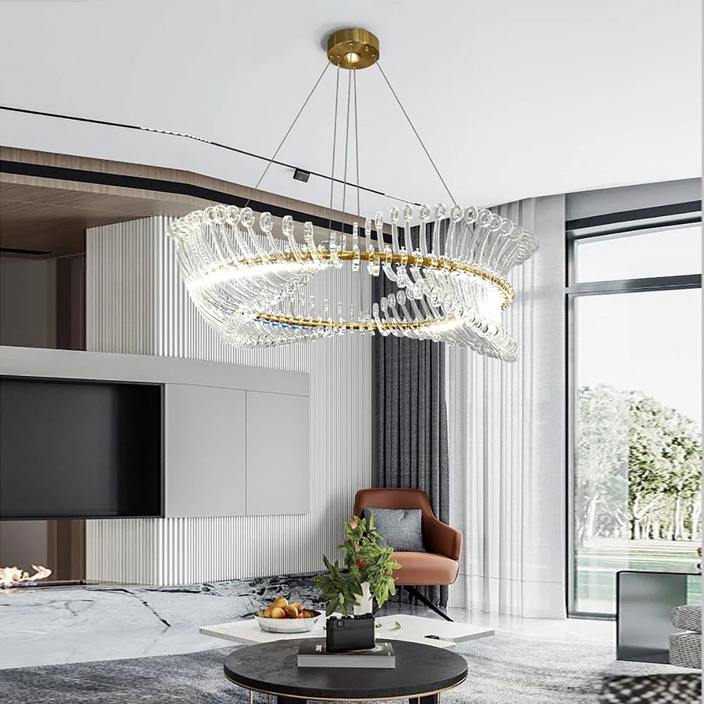 Afralia™ Luxury Gold LED Pendant Lights for Modern Home Decor