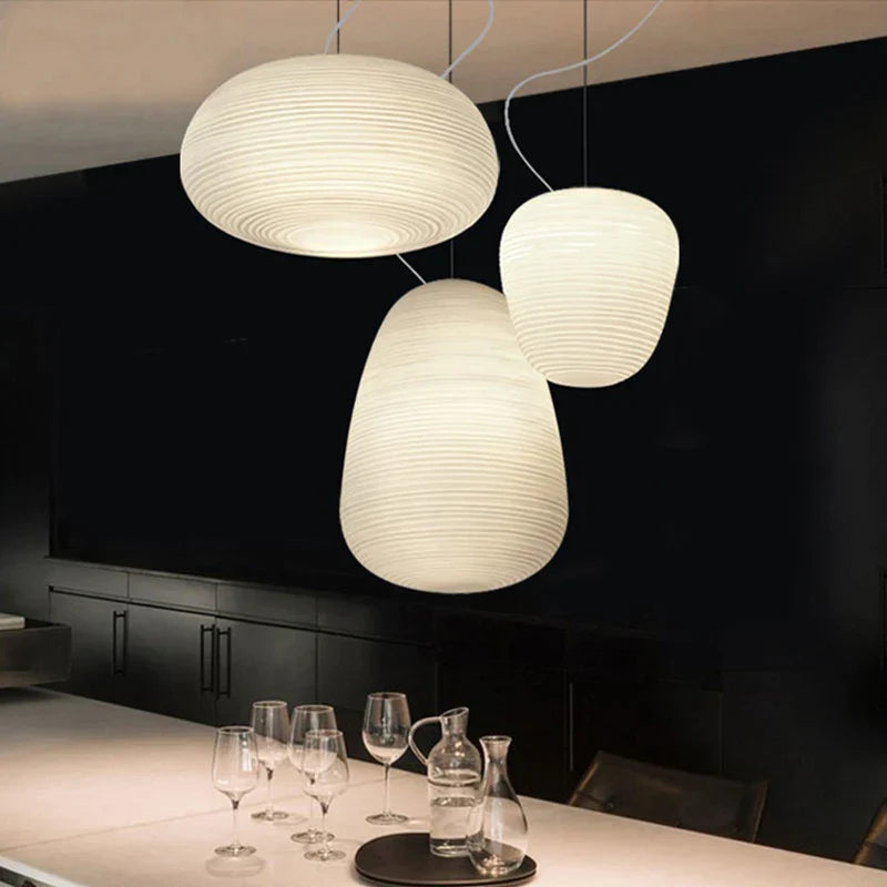 Afralia™ Swirl Glass Pendant Chandelier for Living Dining Room Decor