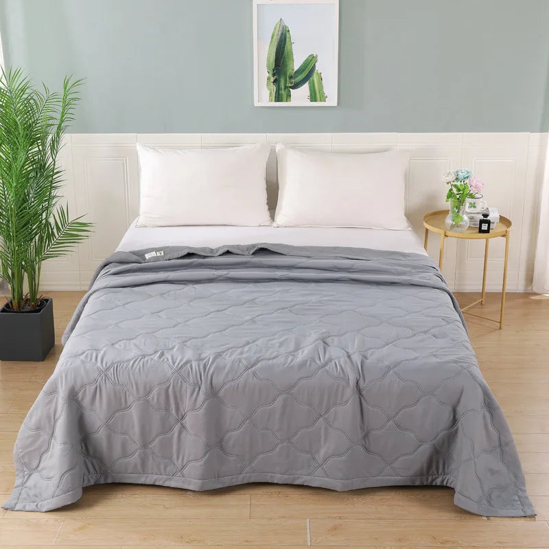 Afralia™ Fashion Flower Printed Cotton Jacquard Quilted Comforter - Lightweight & Breathable Summer Blanket