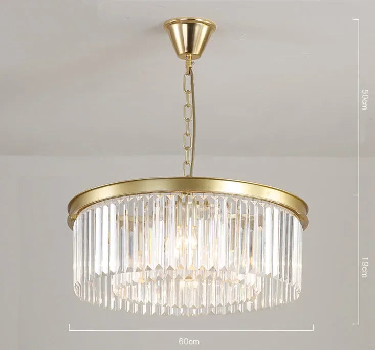 Afralia™ Metal Crystal Pendant Light Chandelier for Living Room, LED Hanging Lamp