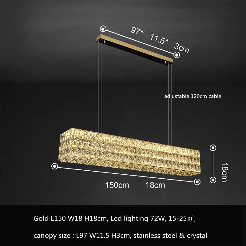 Afralia™ Crystal LED Pendant Light: Luxury Steel Hanging Lamp for Modern Foyer, Dining Room