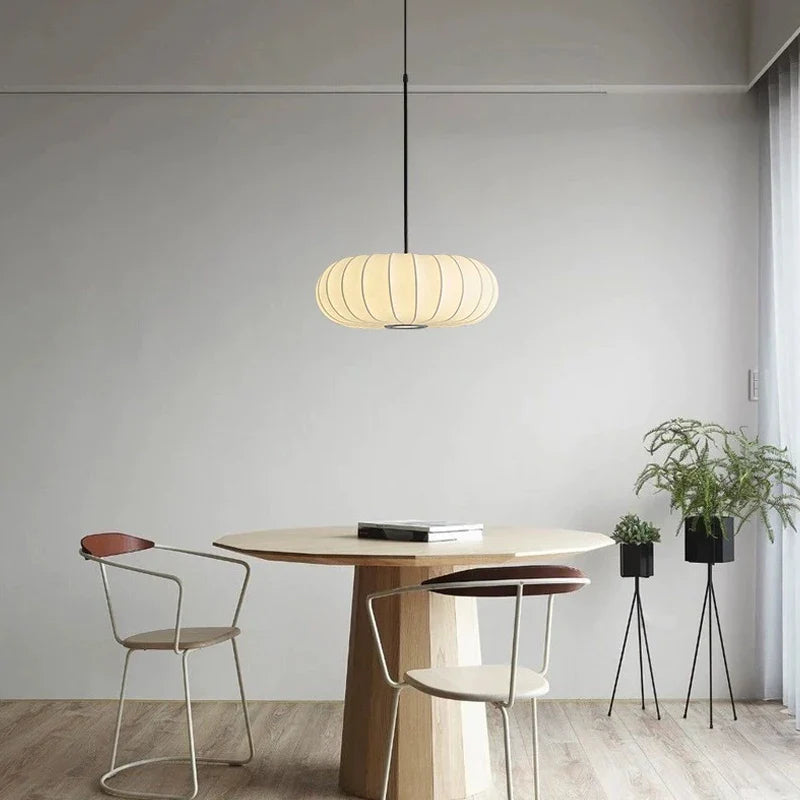 Afralia™ Silk Chandelier: Nordic Wabi Sabi LED Pendant Lights for Restaurant, Bar, Bedroom