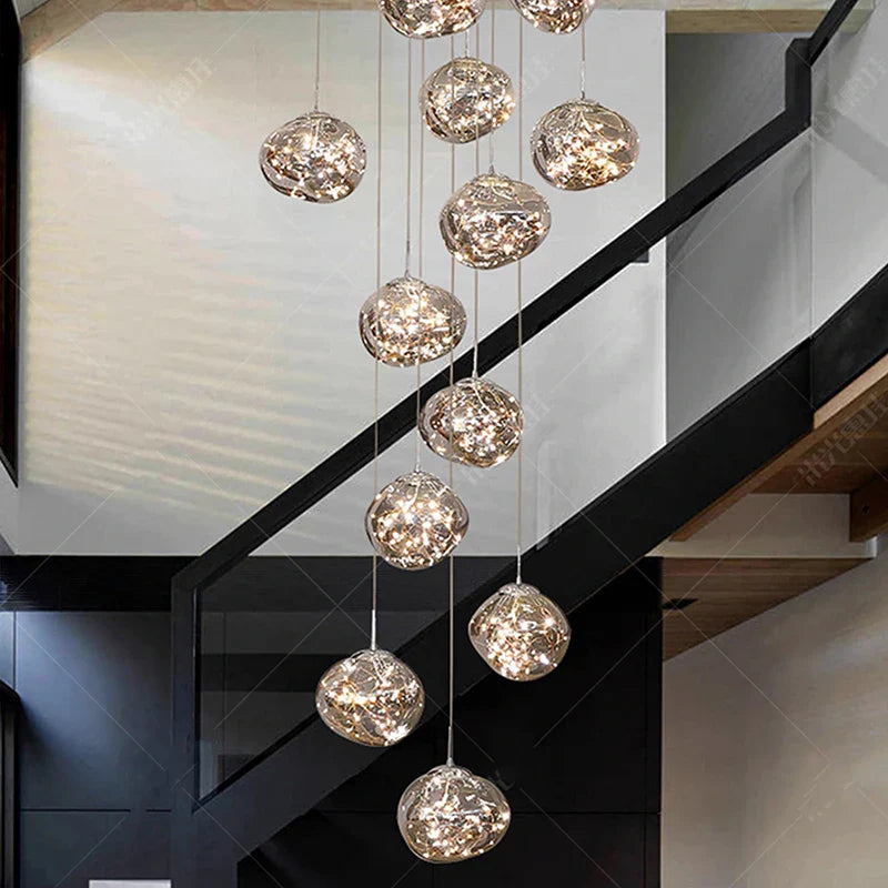 Afralia™ Modern Home Decor LED Pendant Light Chandeliers for Living Room - Indoor Staircase Hanging Lighting