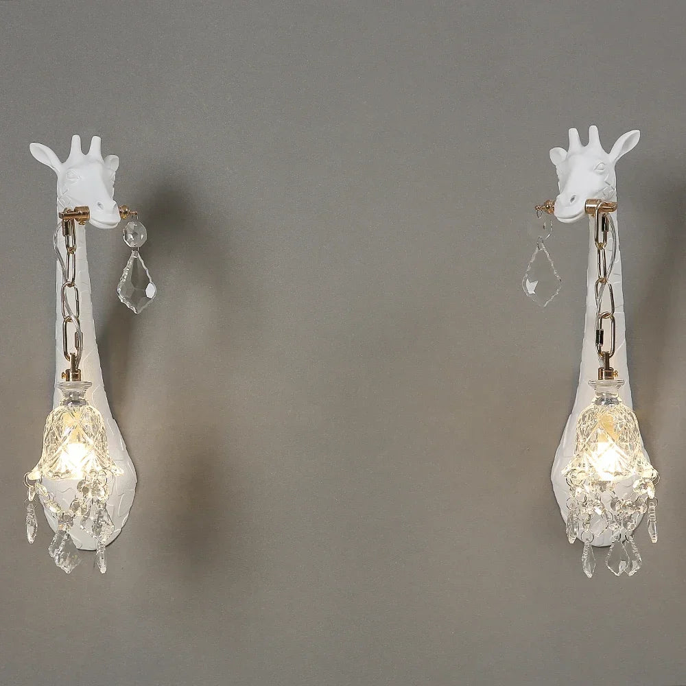 Afralia™ Giraffe Resin Wall Lamp Sconce Light for Bedside & Living Room Decor