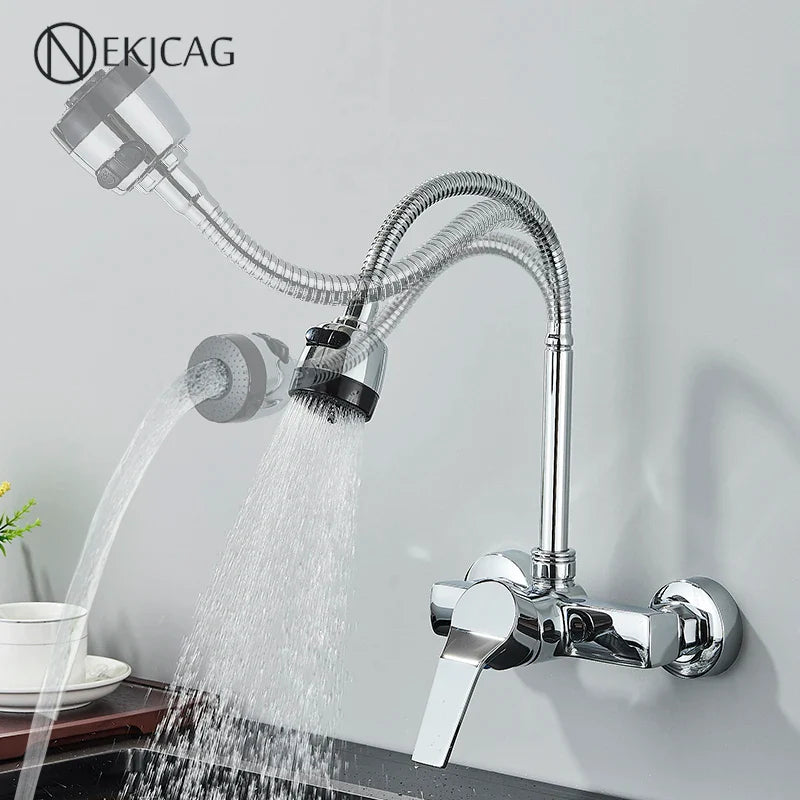 Afralia™ Chrome Kitchen Sink Faucet 360° Rotation Hot/Cold Mixer Taps