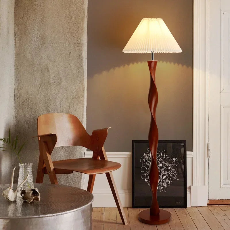 Afralia™ Walnut Floor Lamp, Nordic Design, Classic Style, Luxury Solid Wood for Living Room
