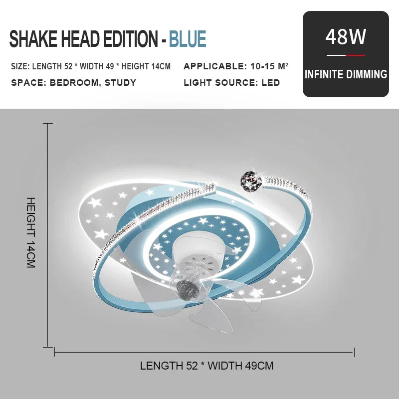 Afralia™ Ceiling Fan Light with 360° Rotation - Quiet & Stylish for Home Décor