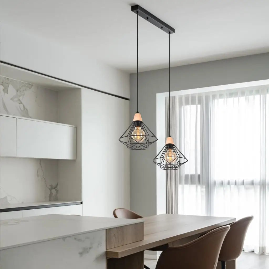 Afralia™ Industrial Wood Ceiling Chandelier for Bedroom Cafe Bar Restaurant Decor