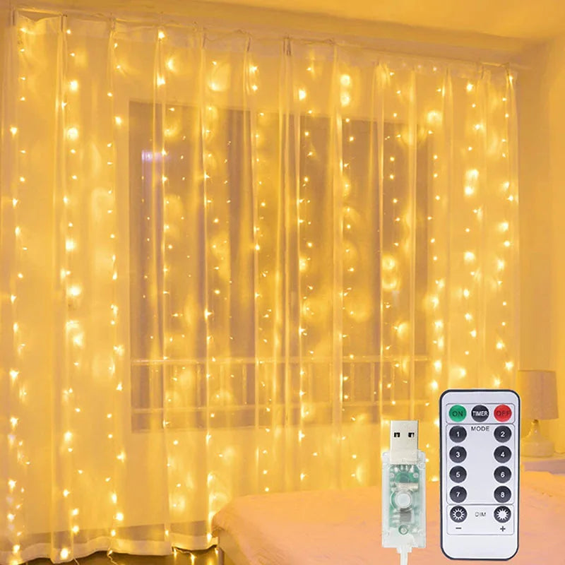 Afralia™ LED Curtain Lights: Perfect for Christmas, Wedding, Garden Decor