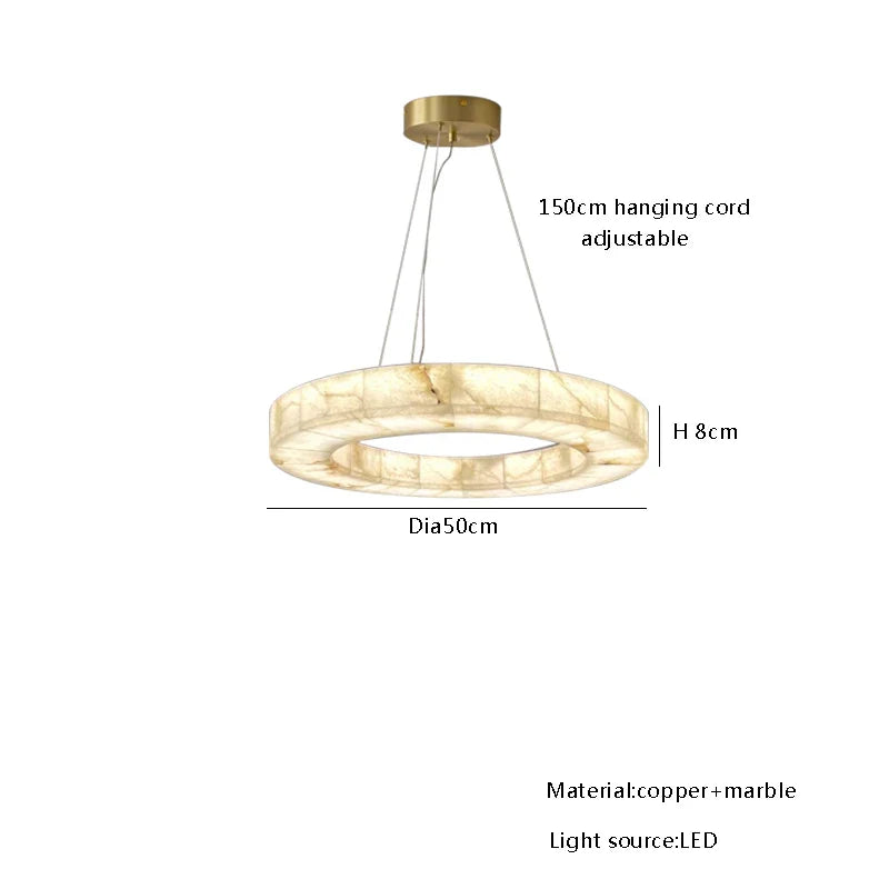 Afralia™ Modern Marble Chandelier - Luxury LED Hanging Lamps for Living Room