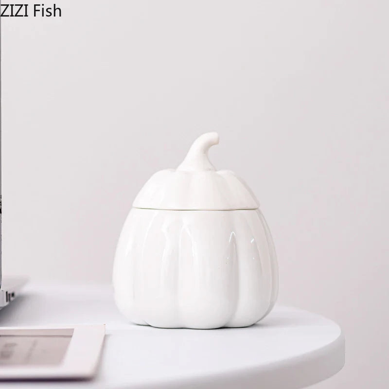 Afralia™ Ceramic Pumpkin Candle Holders Desk Decoration & Wax Melt Burner