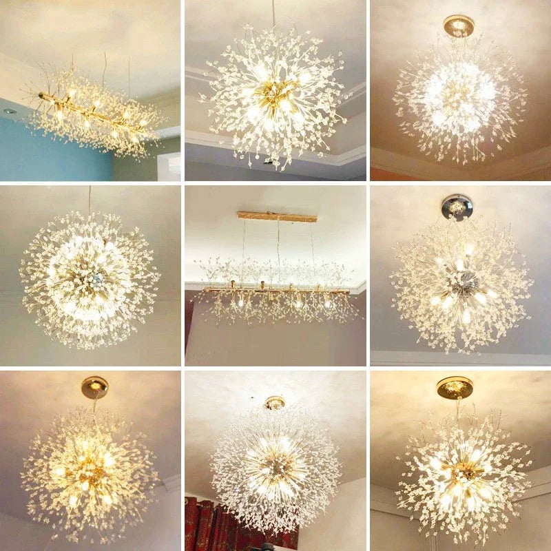 Afralia™ Modern Silver Crystal Chandelier LED Pendant Lamp for Dining Room Bedroom