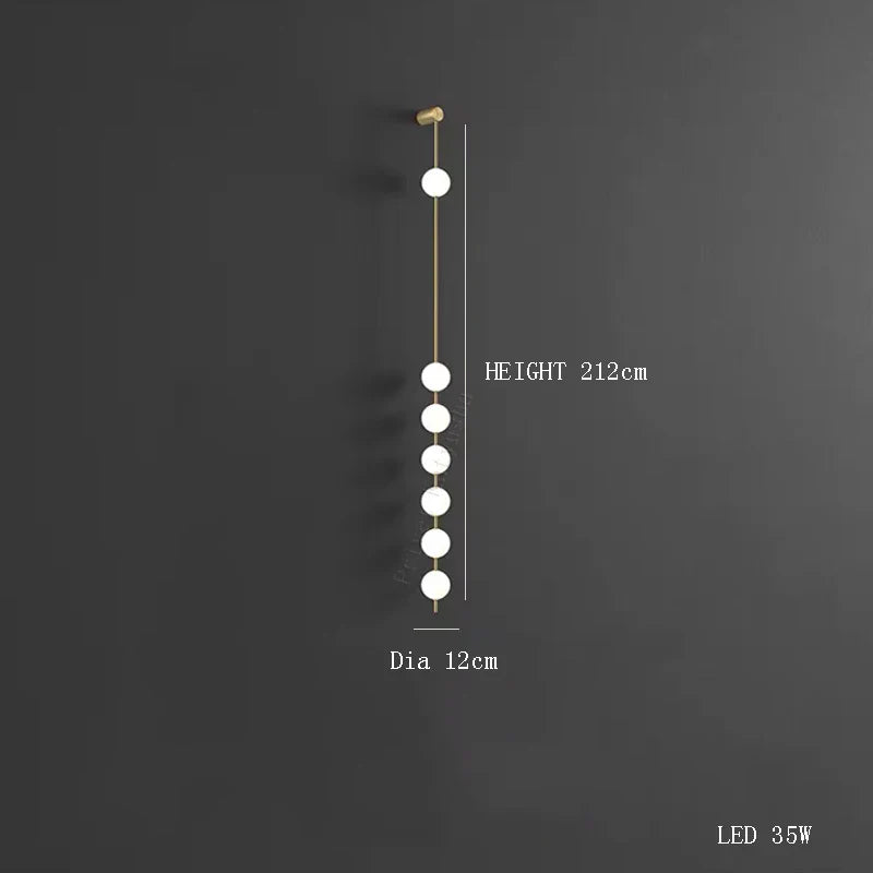 Afralia™ Magic Bean LED Copper Chandelier: Modern White Ball Lustre Hanging Light