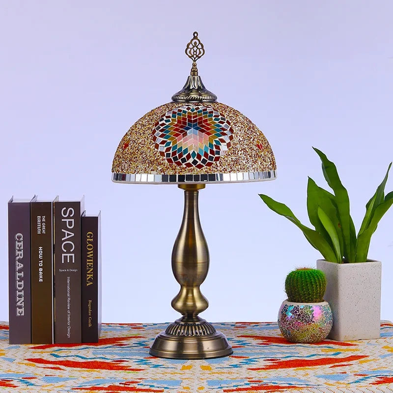 Afralia™ Mushroom Umbrella Table Lamp Retro Ethnic Türkiye Decor Nightlight Exotic Decor